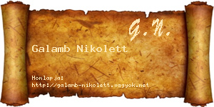 Galamb Nikolett névjegykártya